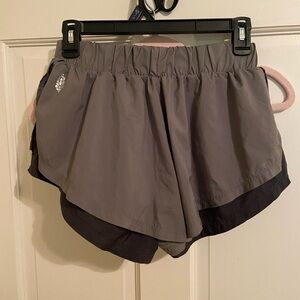Cute! Free People layered Charcoal Athletic Shorts